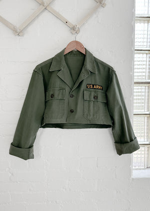 Vintage 1960s Cropped Army Jacket