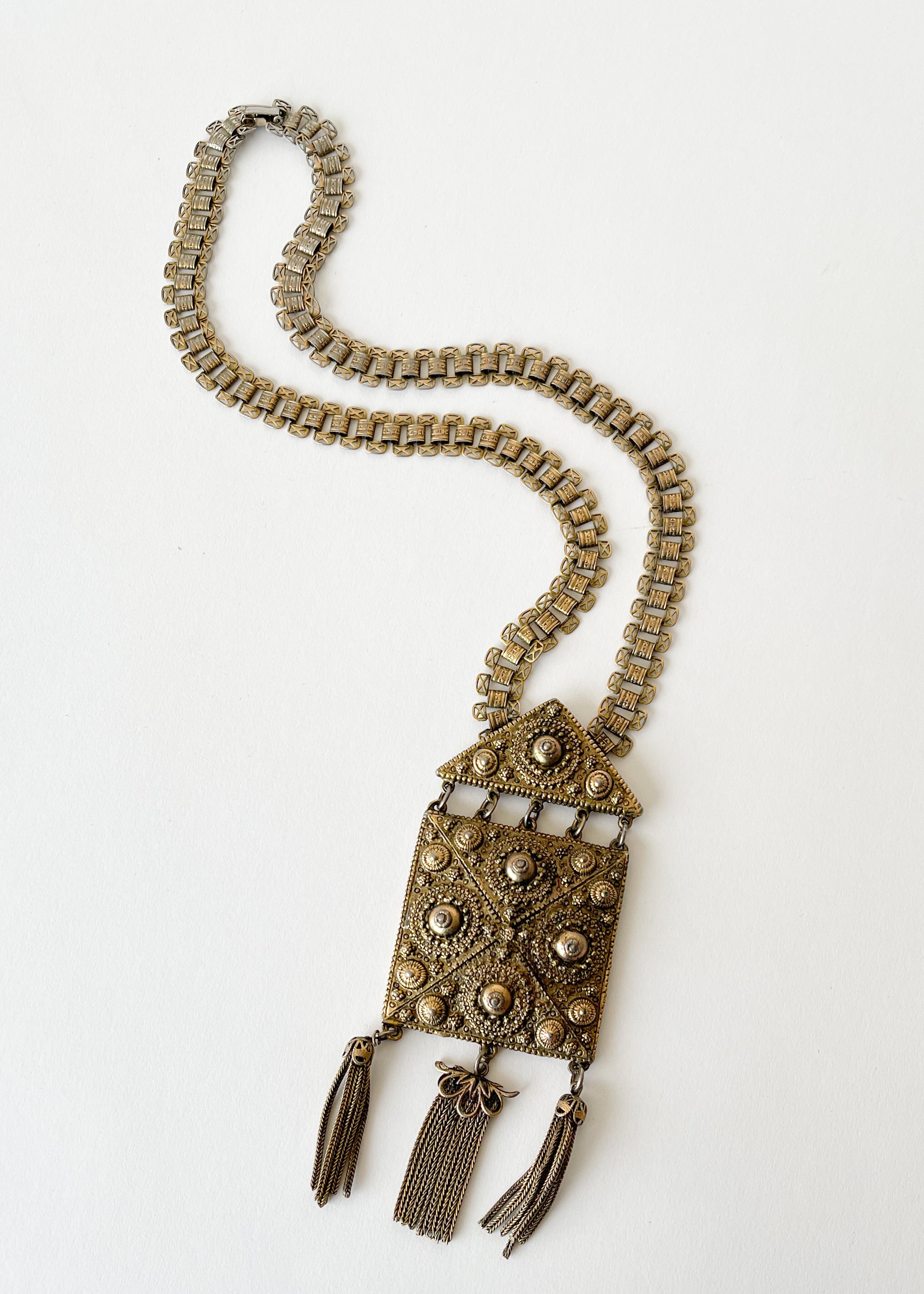 Etruscan Tassel Pendant Necklace