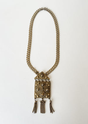 Etruscan Tassel Pendant Necklace