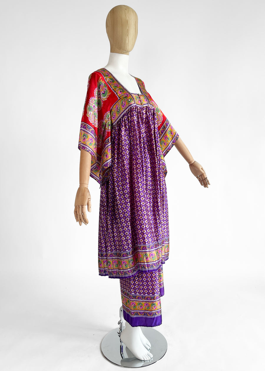 1970s Bellville Sassoon Scarf Dress with Pants