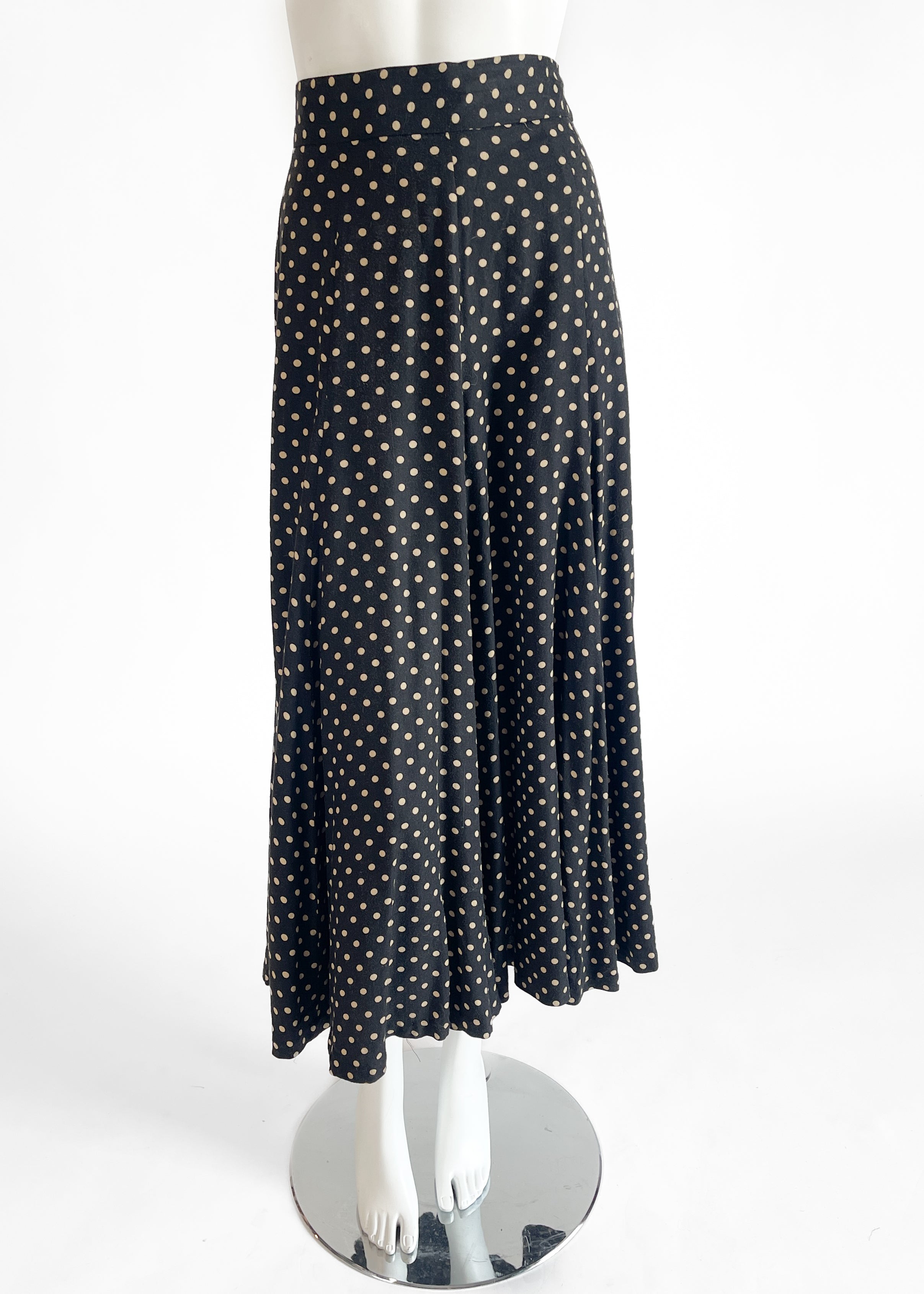 1970s BIBA Polka Dot Jersey Skirt