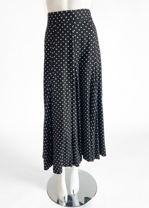 1970s BIBA Polka Dot Jersey Skirt