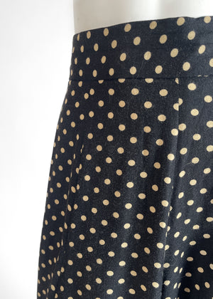 1970s BIBA Polka Dot Jersey Skirt