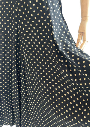 1970s BIBA Polka Dot Jersey Skirt