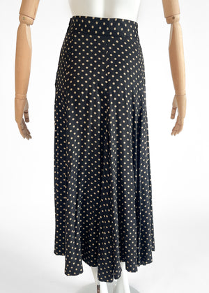 1970s BIBA Polka Dot Jersey Skirt