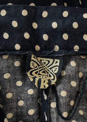 1970s BIBA Polka Dot Jersey Skirt