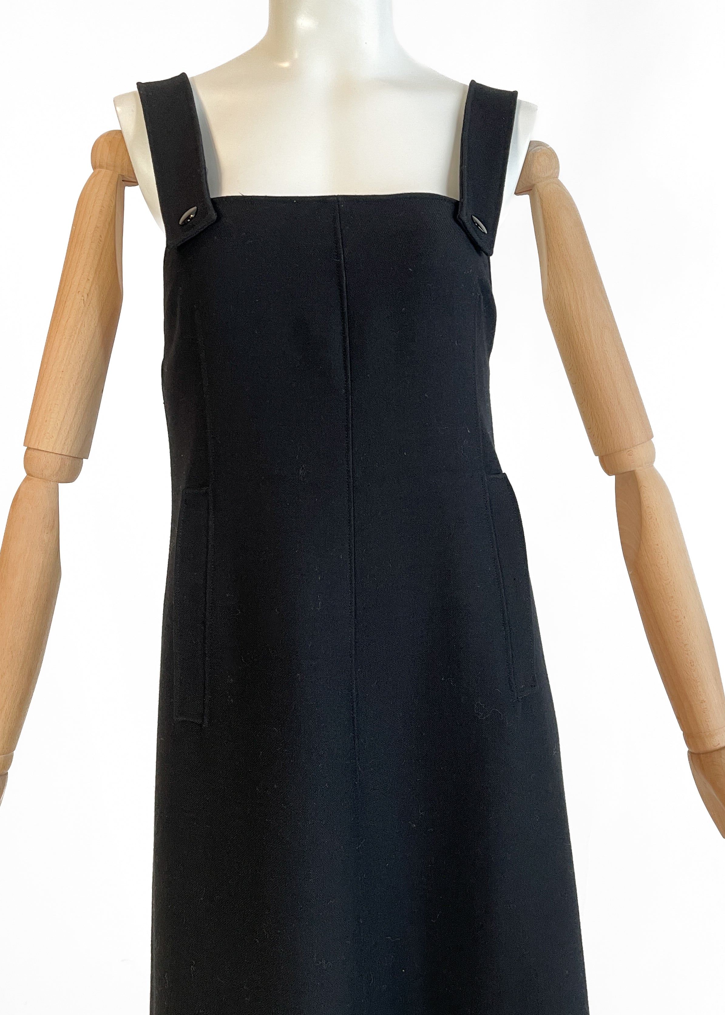 1970s Courreges Wool Pinafore Dress