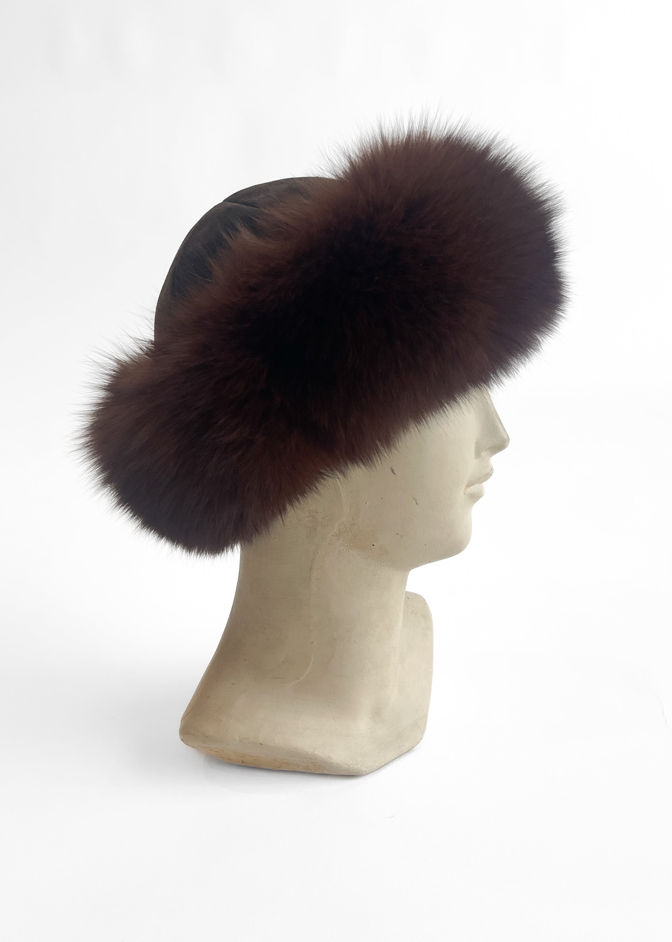 1970s French Fur and Suede Hat