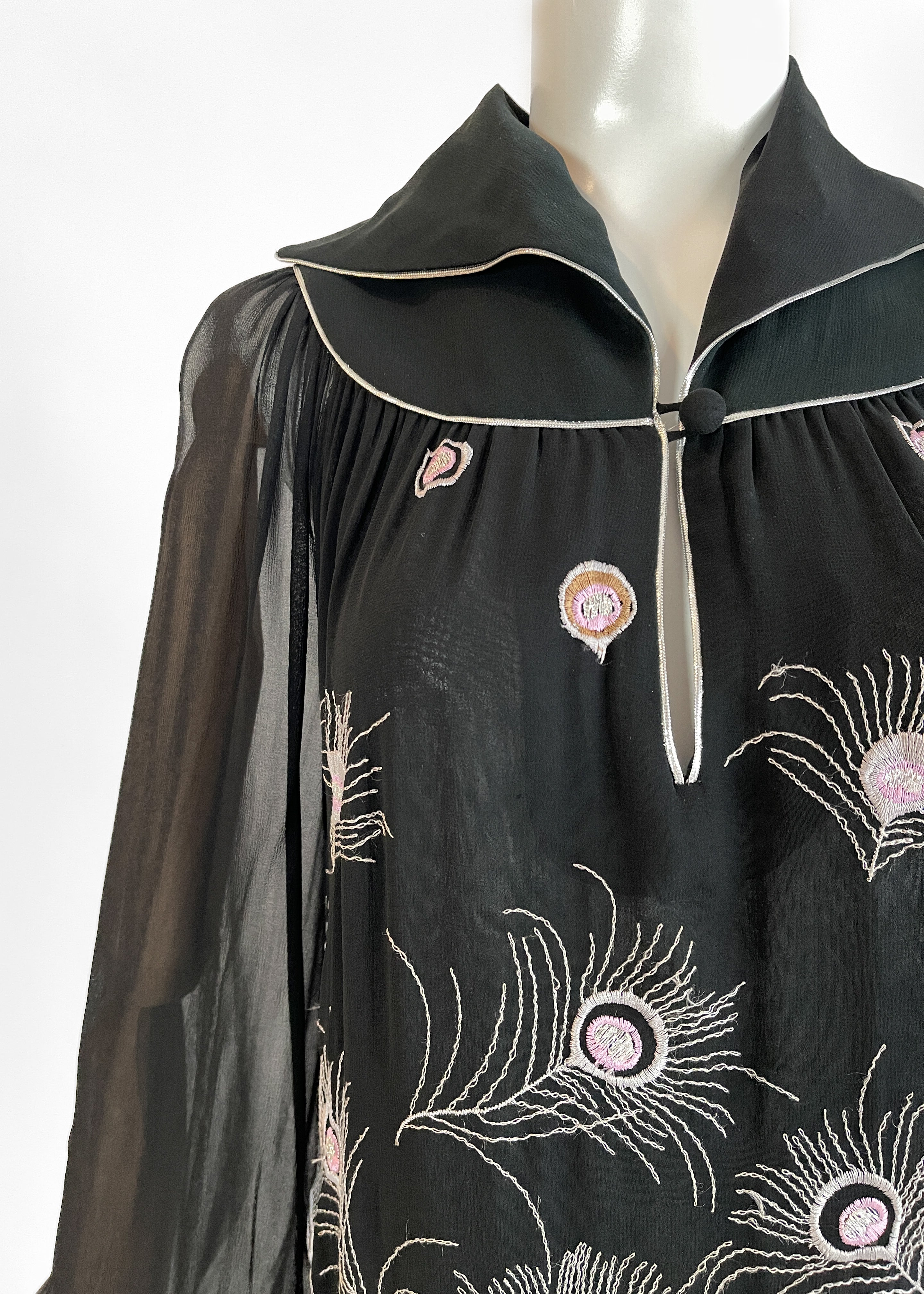 1970s Janice Wainwright Embroidered Dress