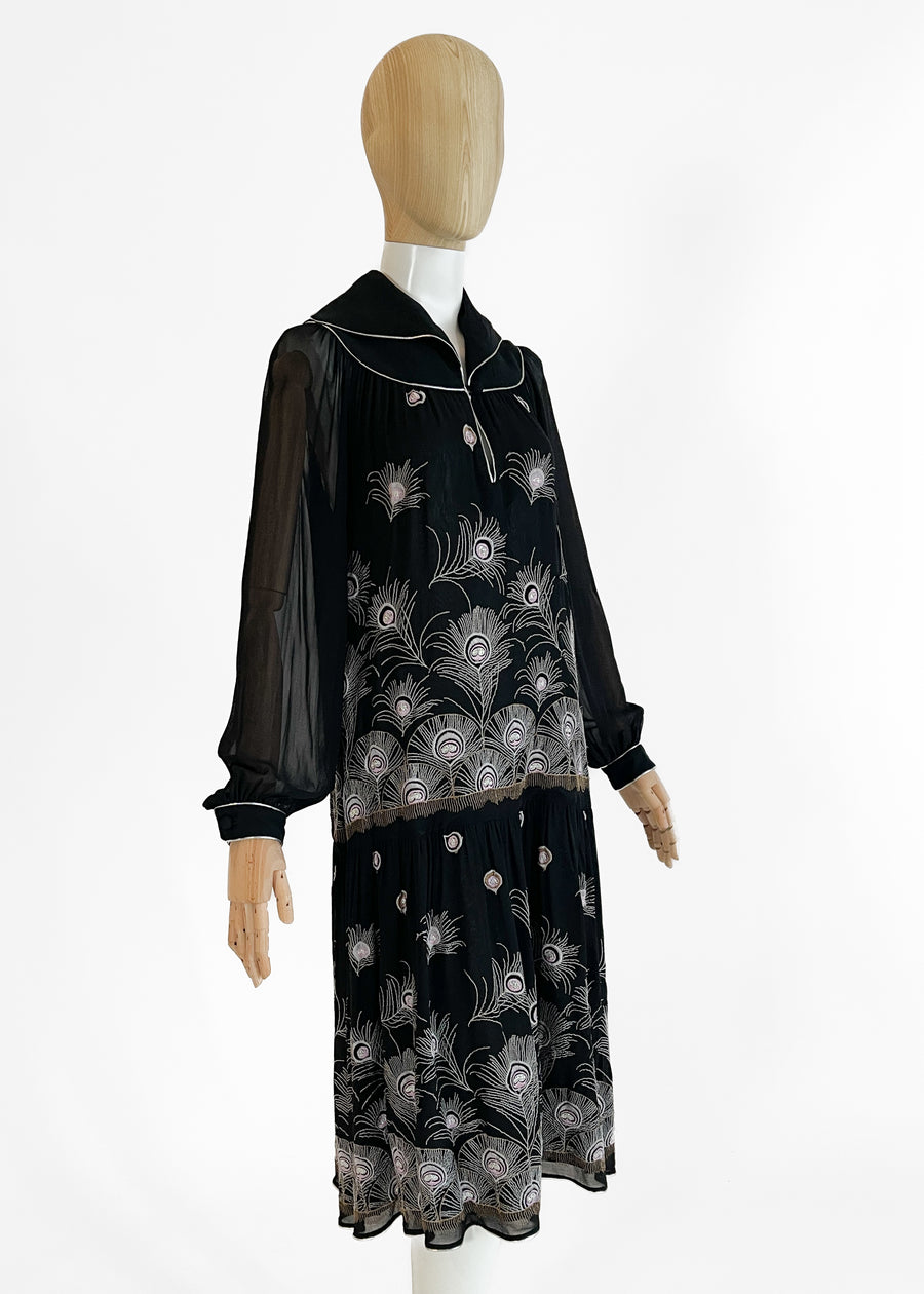 1970s Janice Wainwright Embroidered Dress