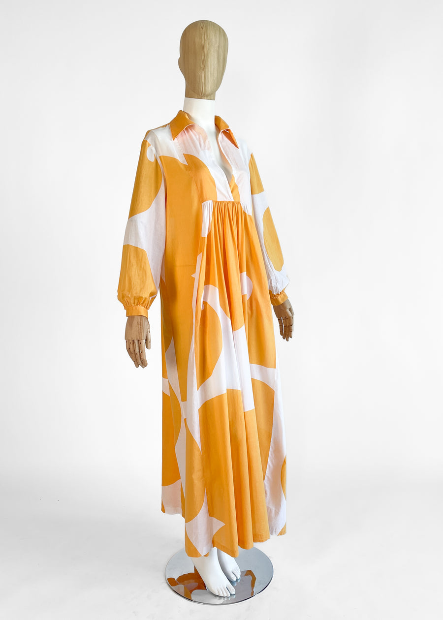 Marimekko 1970s Jokeri Print Maxi Dress