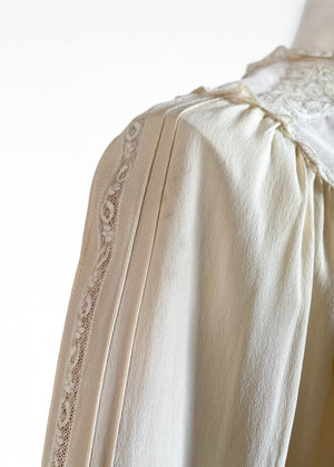 1970s Marisa Martin Silk and Lace Blouse