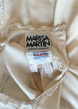 1970s Marisa Martin Silk and Lace Blouse
