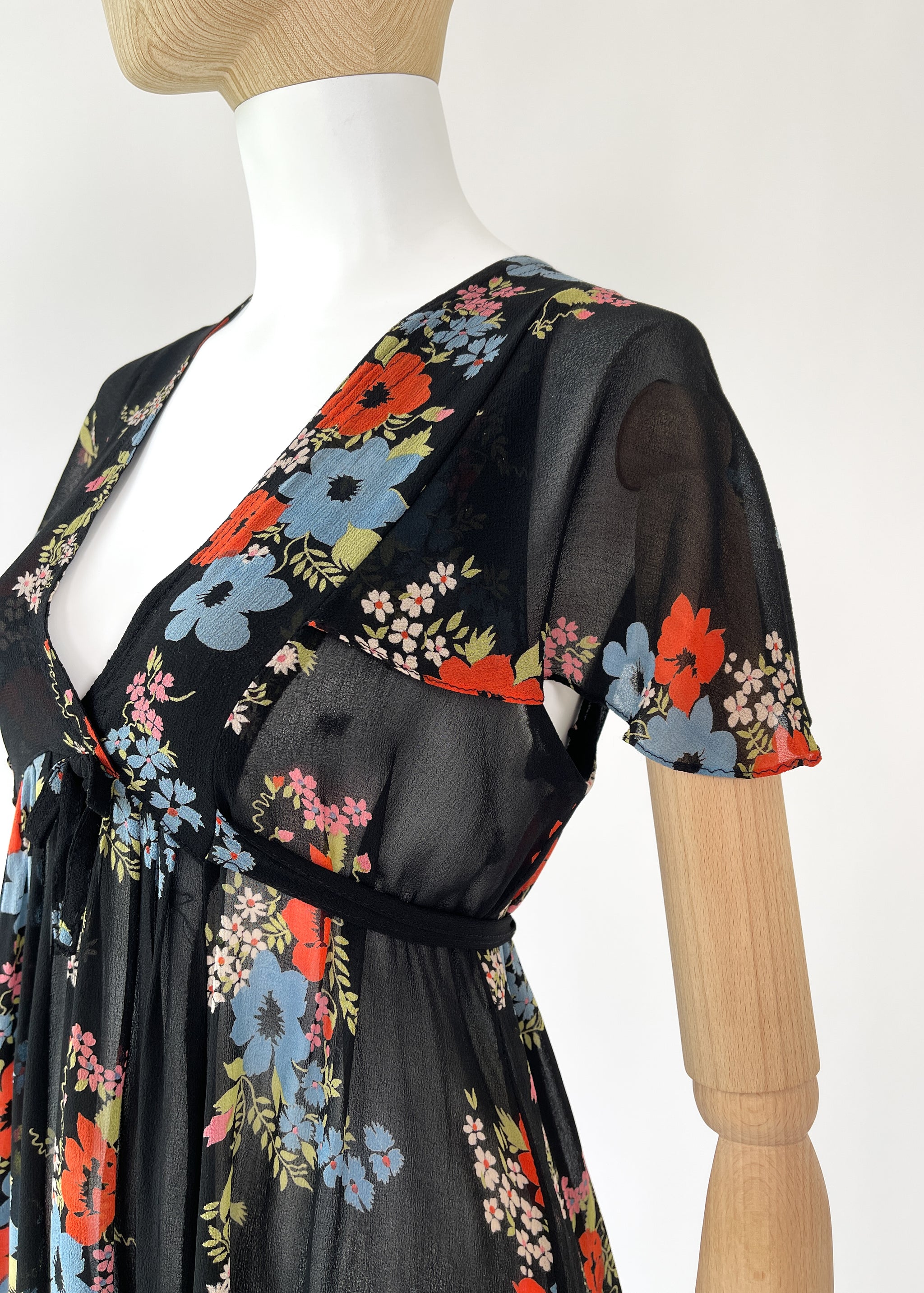 1970s Ossie Clark Dress with Celia Birtwell Print Raleigh Vintage