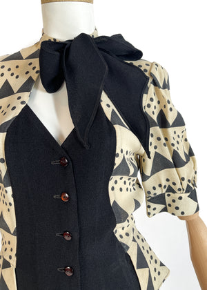 1970s Ossie Clark Crepe Dress