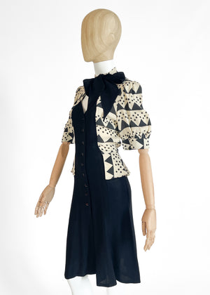 1970s Ossie Clark Crepe Dress