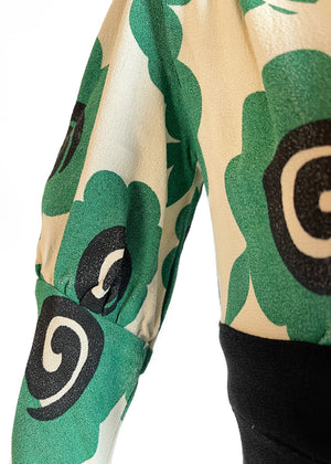 1970s Ossie Clark Moss Crepe Dress