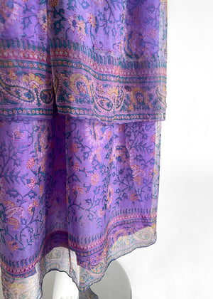1970s Treacy Lowe Tissue Silk Dress