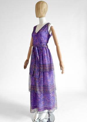 1970s Treacy Lowe Tissue Silk Dress