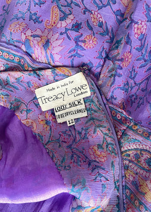 1970s Treacy Lowe Tissue Silk Dress
