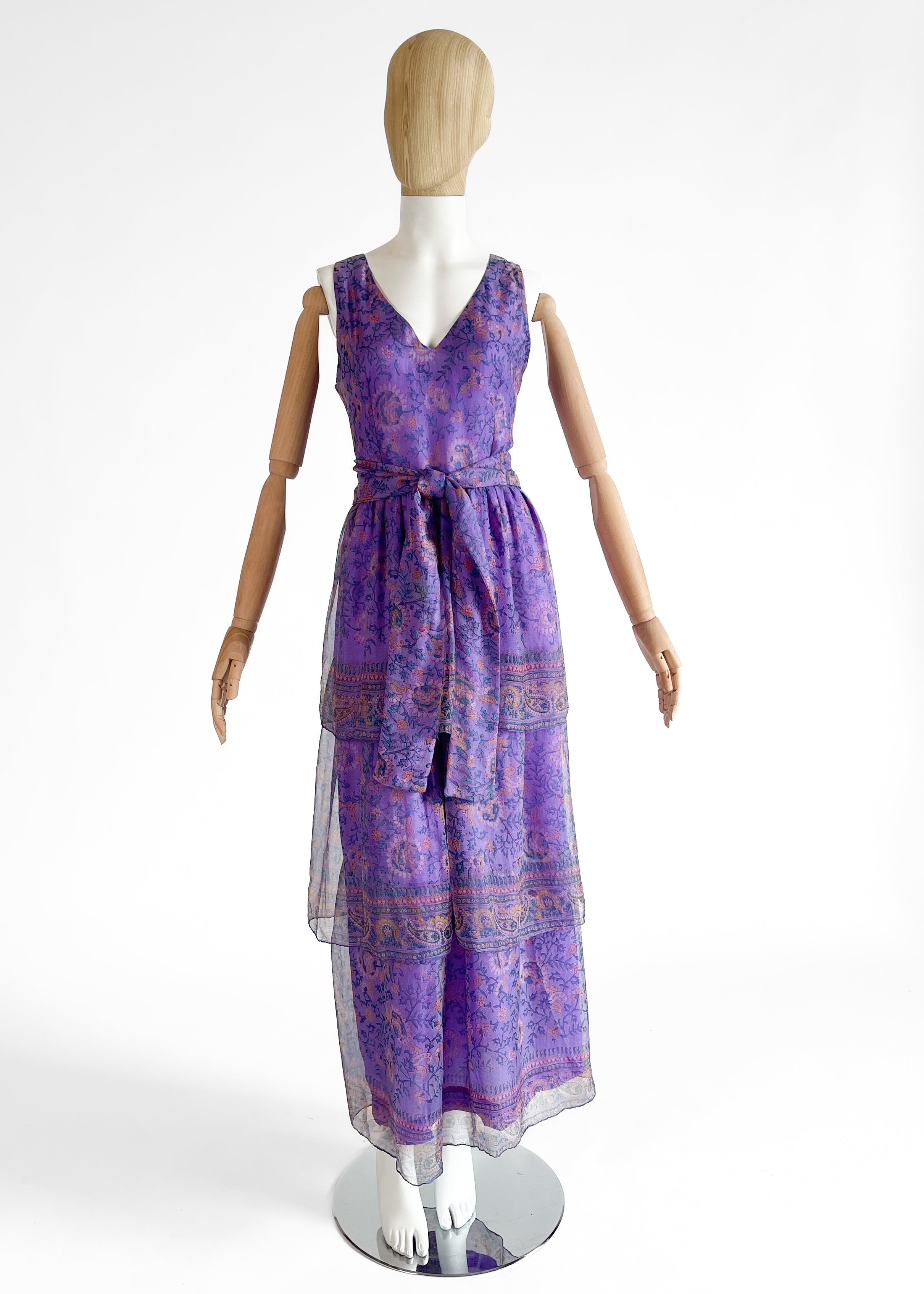 1970s Treacy Lowe Tissue Silk Dress