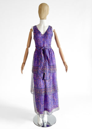 1970s Treacy Lowe Tissue Silk Dress