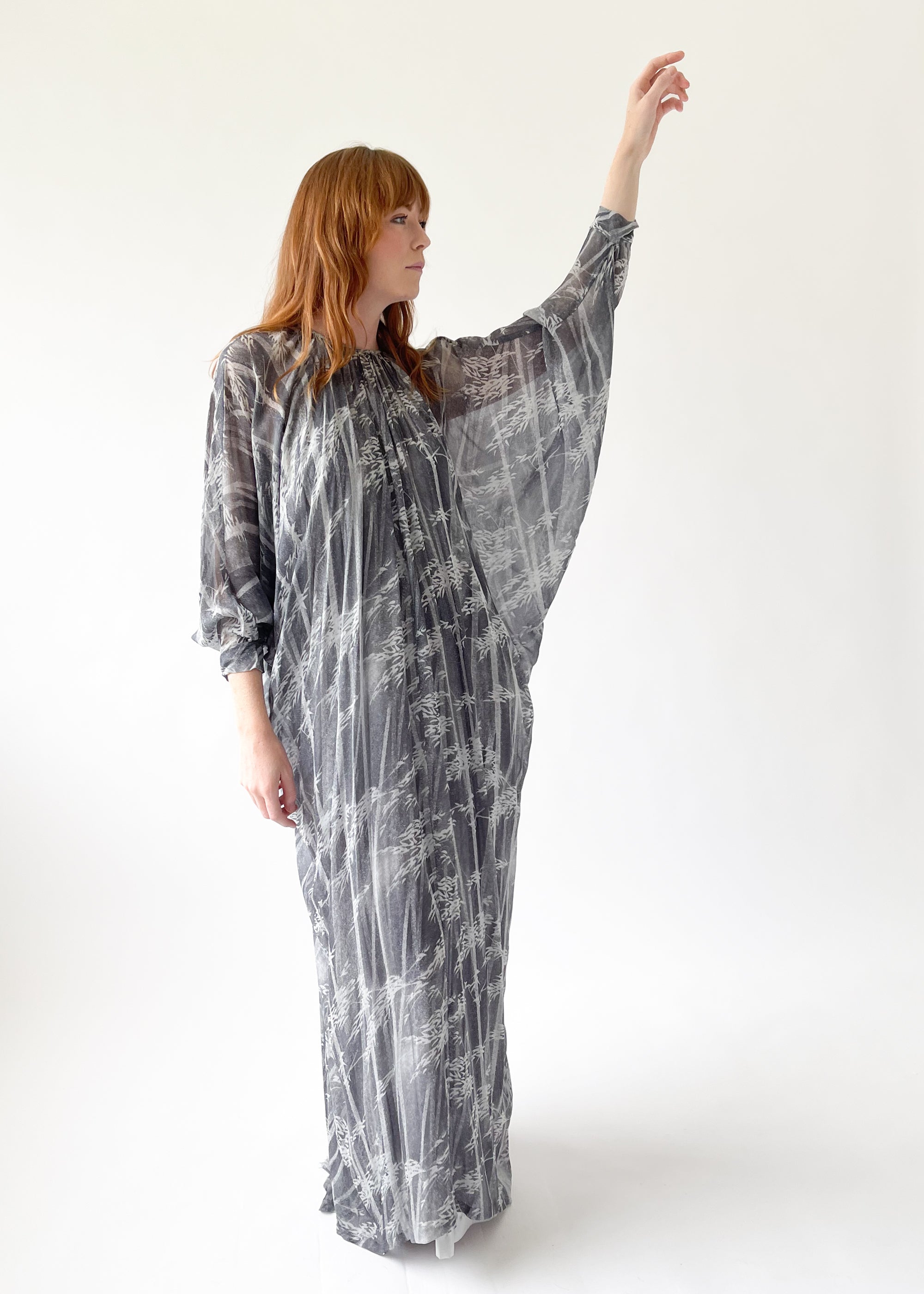 Vintage 1970s Yuki Printed Caftan