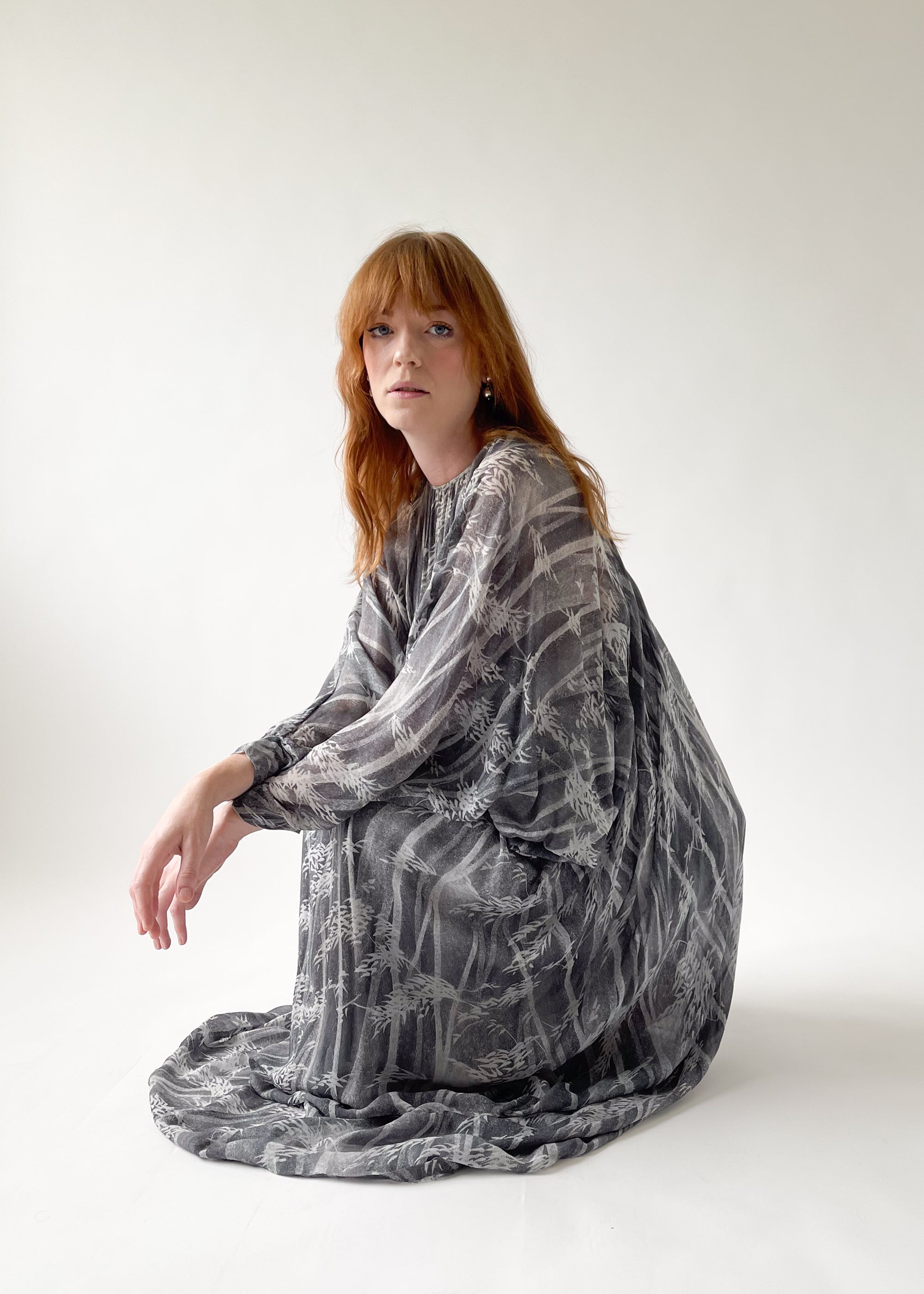 Vintage 1970s Yuki Printed Caftan