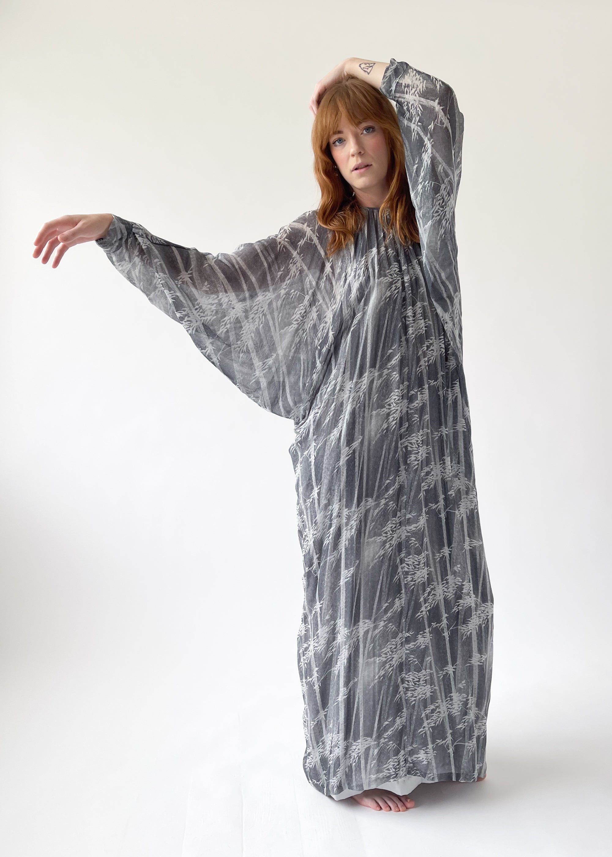 Vintage 1970s Yuki Printed Caftan