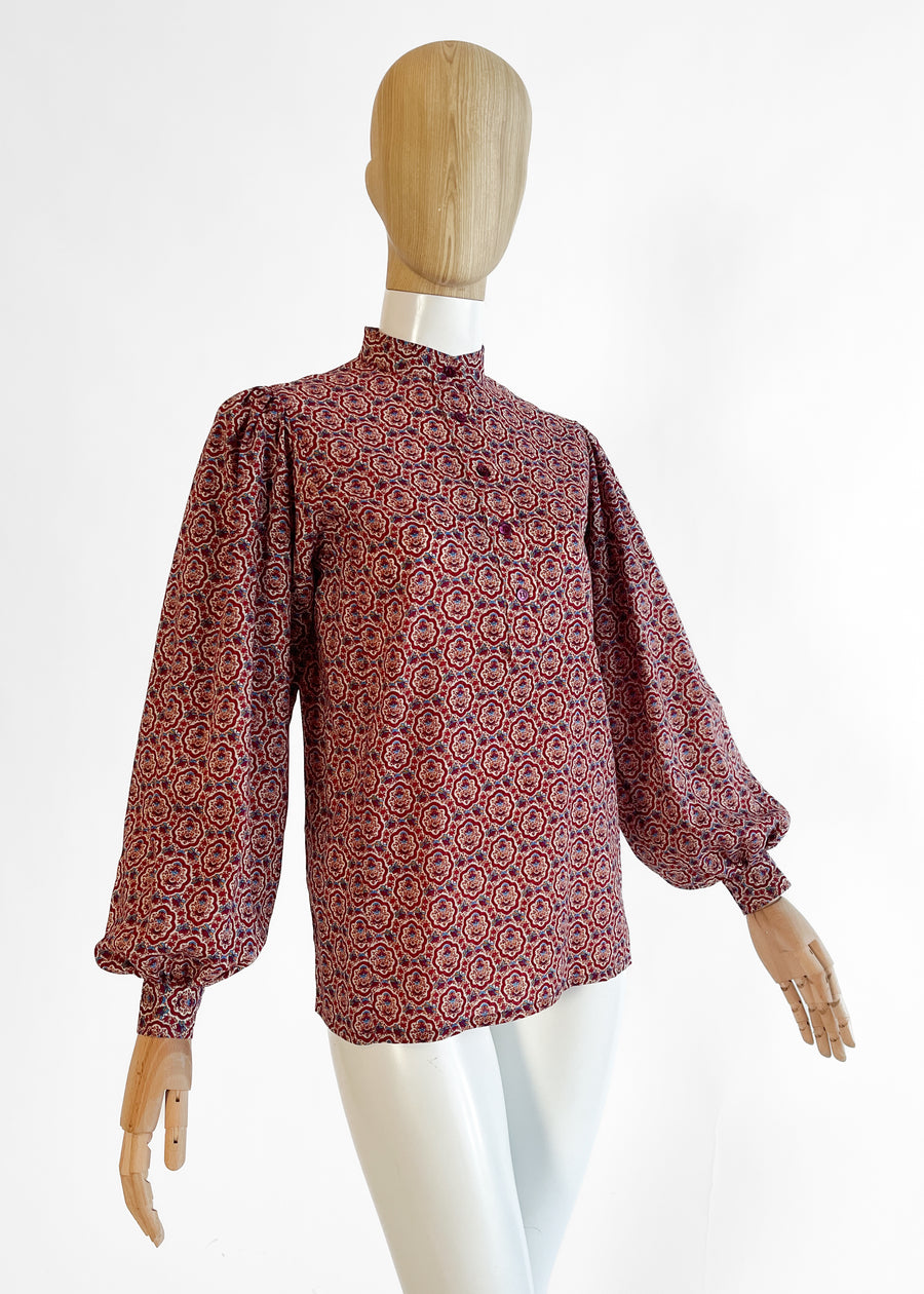 1970s Yves Saint Laurent Printed Top