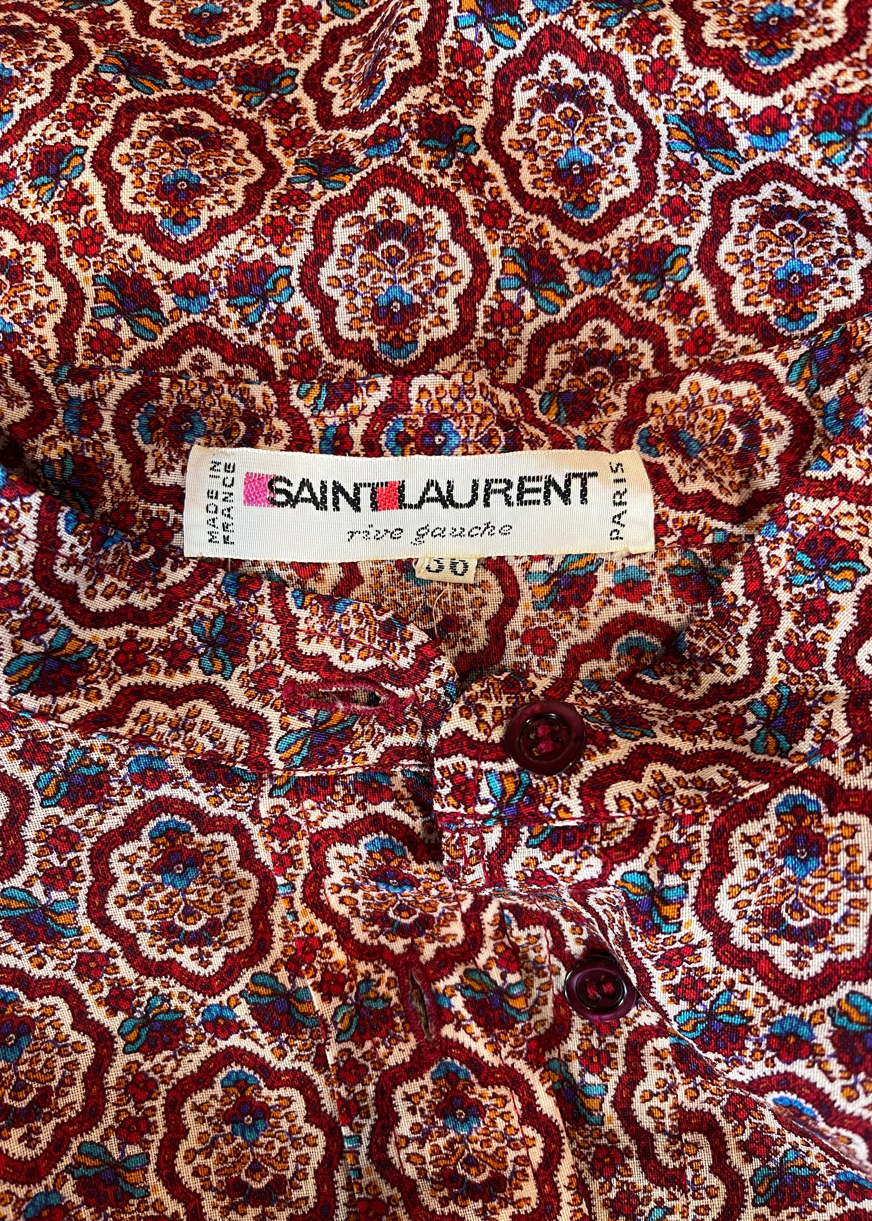 1970s Yves Saint Laurent Printed Top
