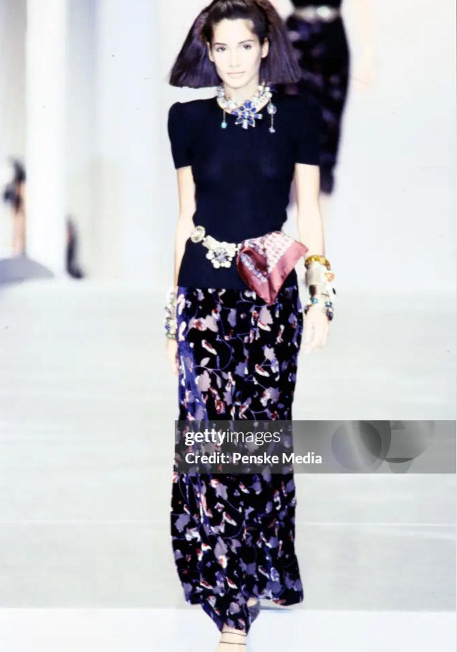 Vintage Chanel Burnout Velvet Pants Fall 1997