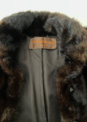 Vintage 1970s Yves Saint Laurent Mink Fur Coat