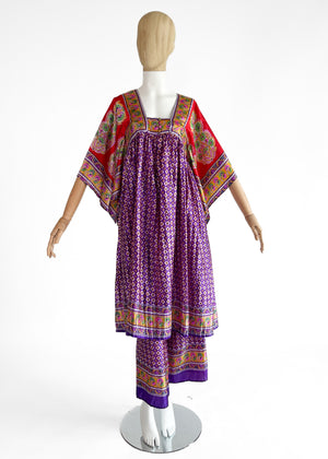 1970s Bellville Sassoon Scarf Dress with Pants