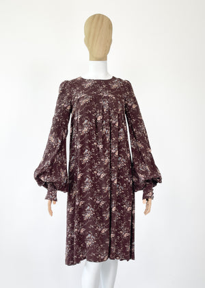 1960s Biba Floral Dress with Matching Apron