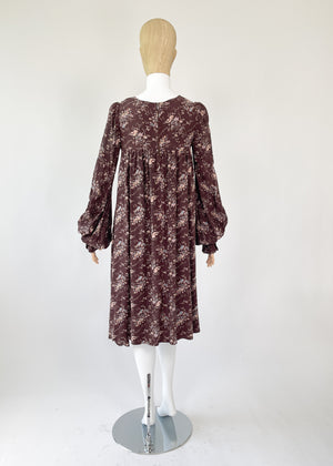 1960s Biba Floral Dress with Matching Apron