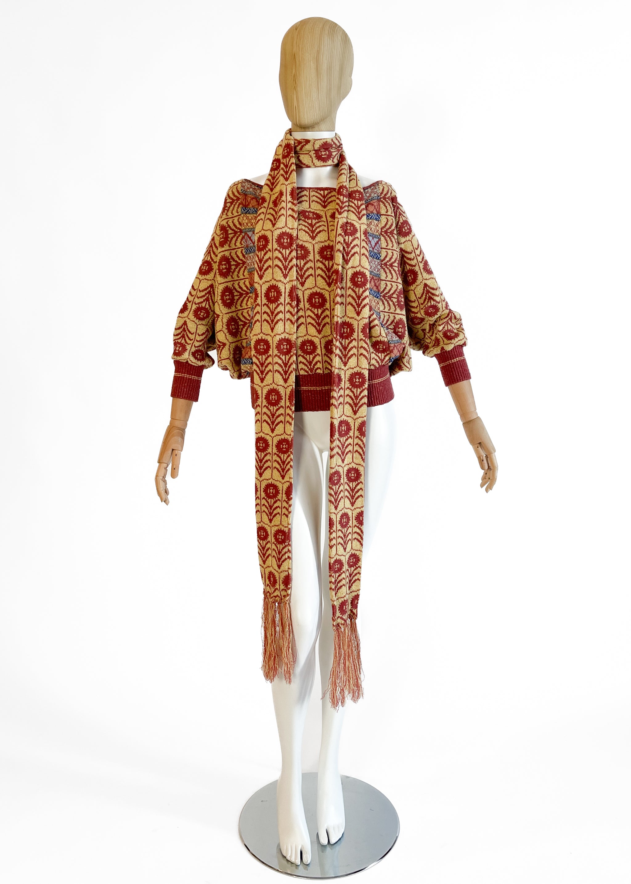 1970s Bill Gibb Sweater and Scarf Set