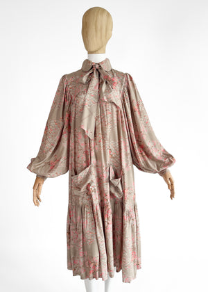 1970s Droopy & Browns Asian Print Dress