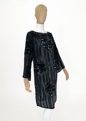 Vintage 1970s Gucci Sequined Silk Dress