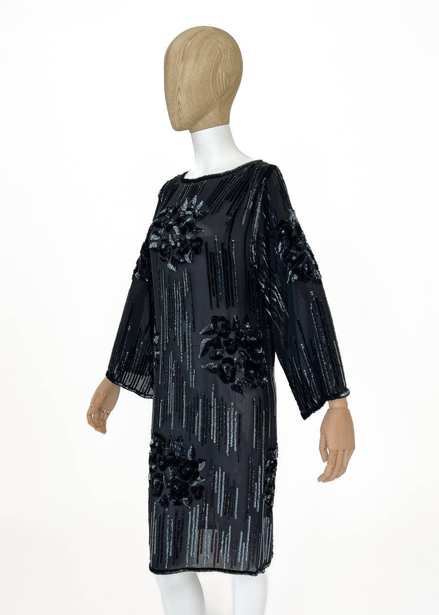 Vintage 1970s Gucci Sequined Silk Dress