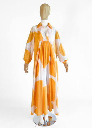 Marimekko 1970s Jokeri Print Maxi Dress