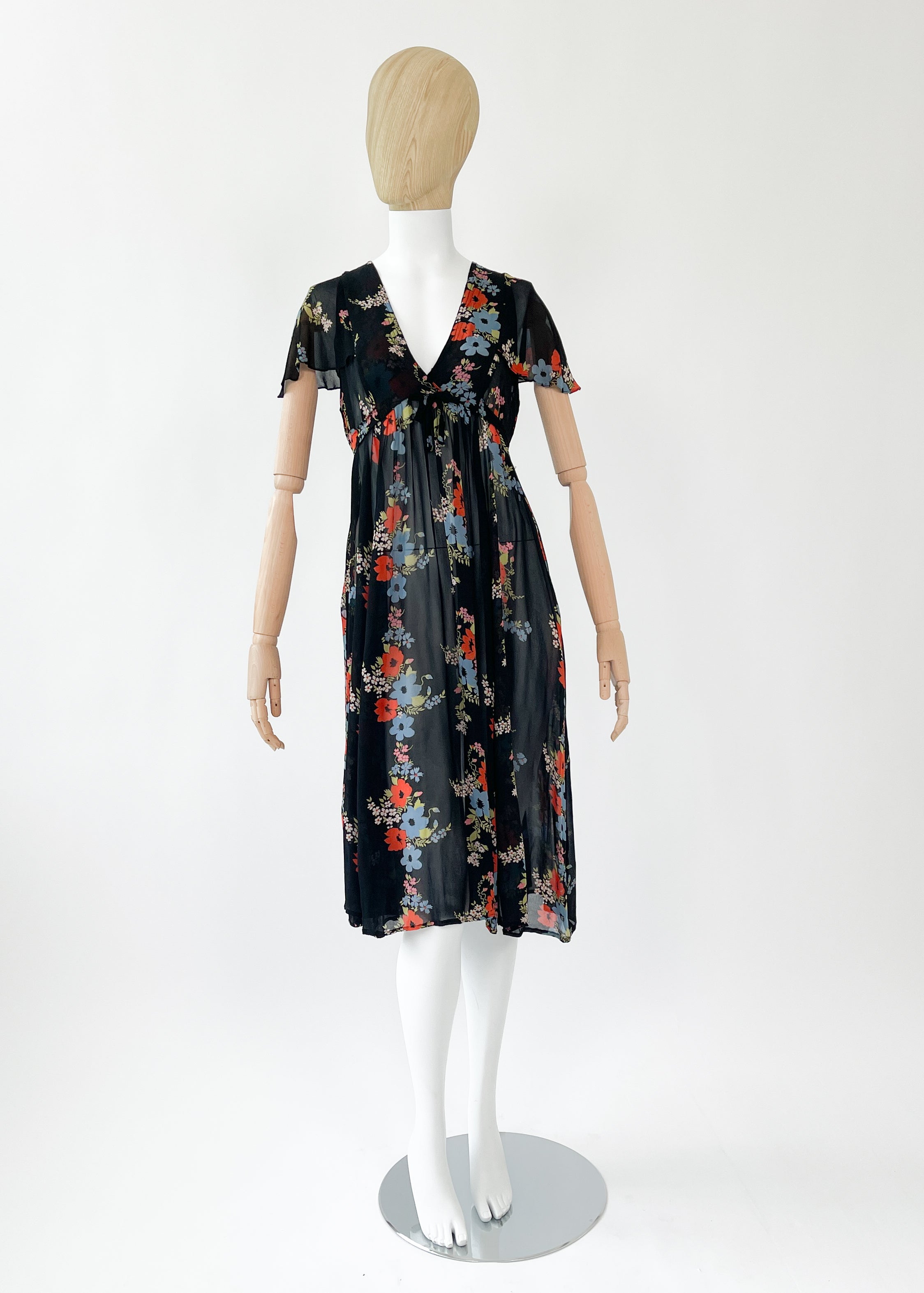 1970s Ossie Clark Dress with Celia Birtwell Print