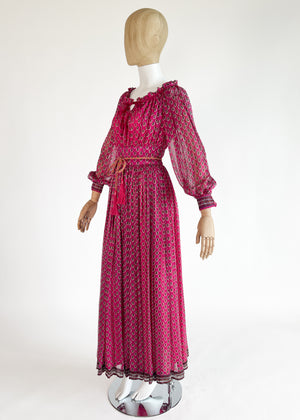 Vintage 1970s Ungaro Silk Maxi Dress