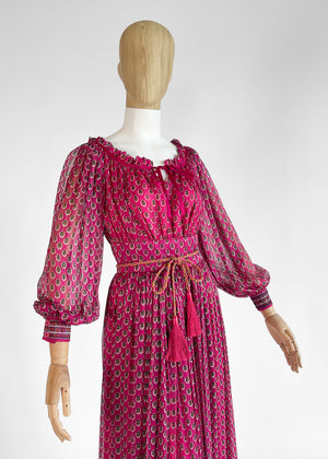 Vintage 1970s Ungaro Silk Maxi Dress