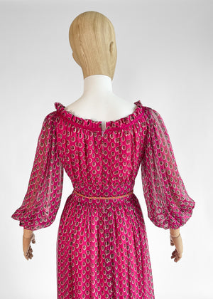 Vintage 1970s Ungaro Silk Maxi Dress