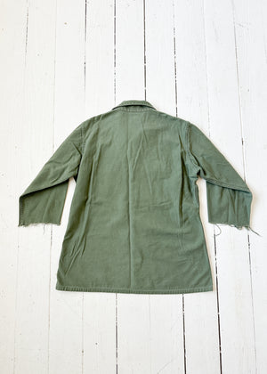 Vintage Late 60s Cropped Sleeve Army Jacket