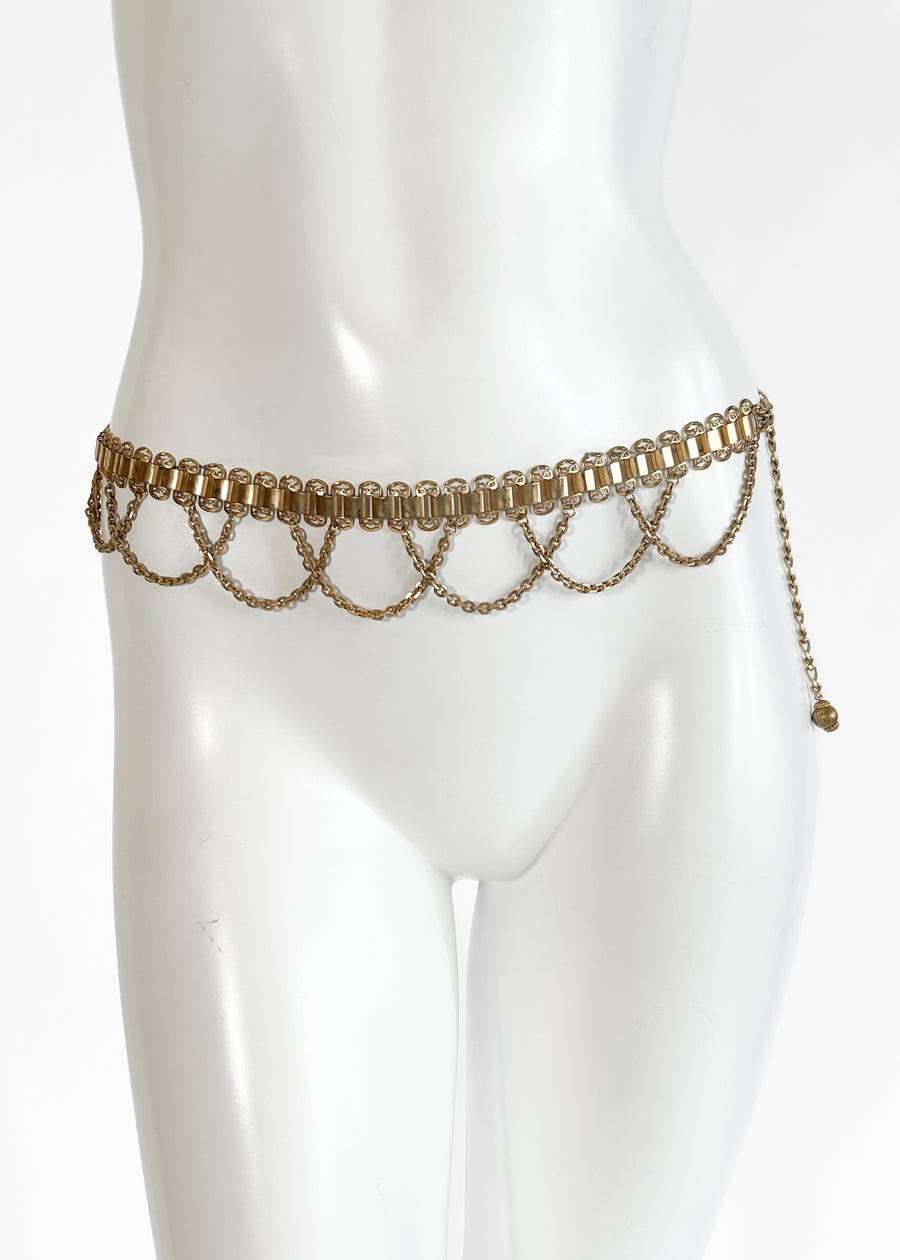 Vintage Gold-toned Chain Link Hip Belt