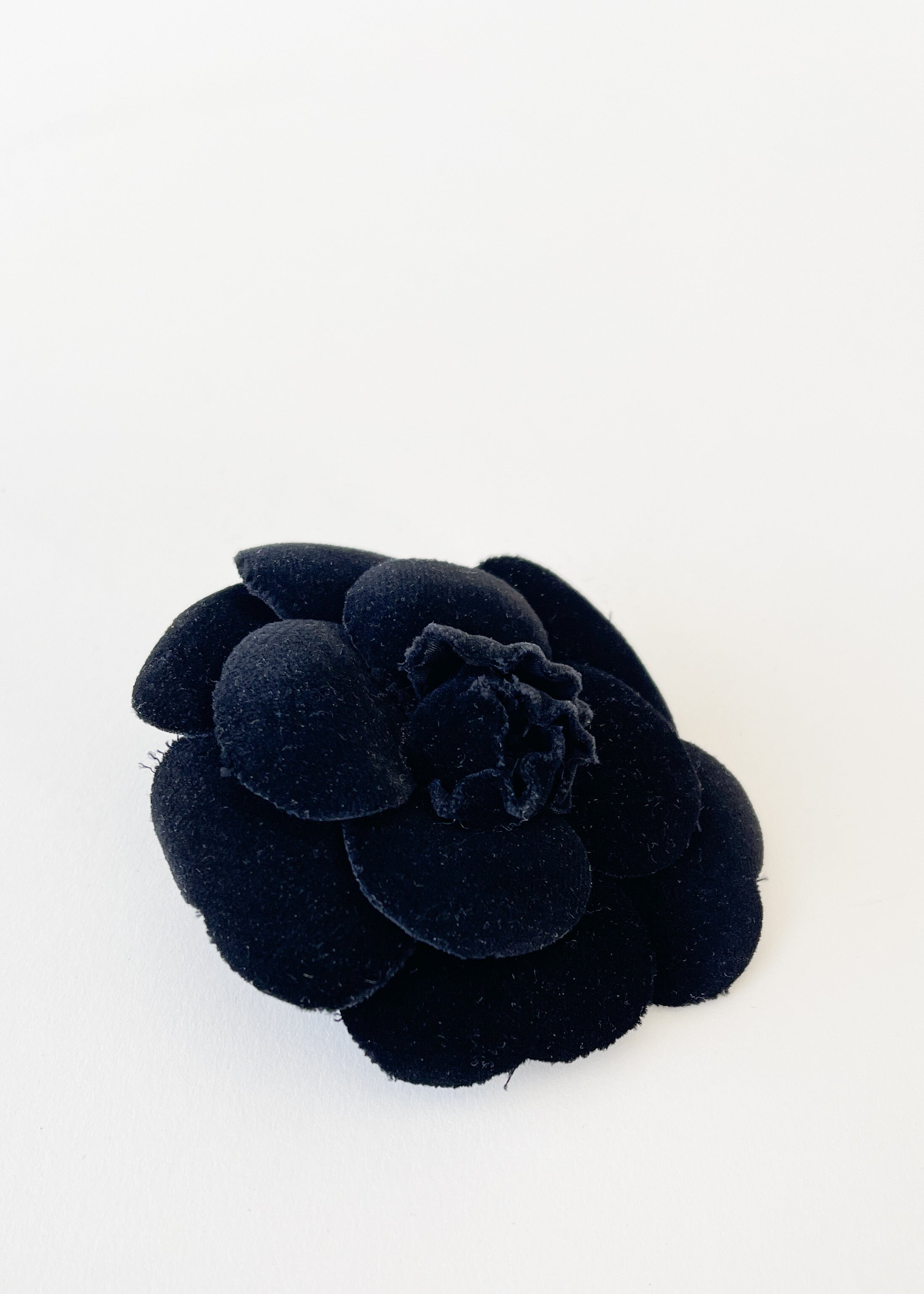 Vintage Chanel Velvet Camellia Flower Brooch