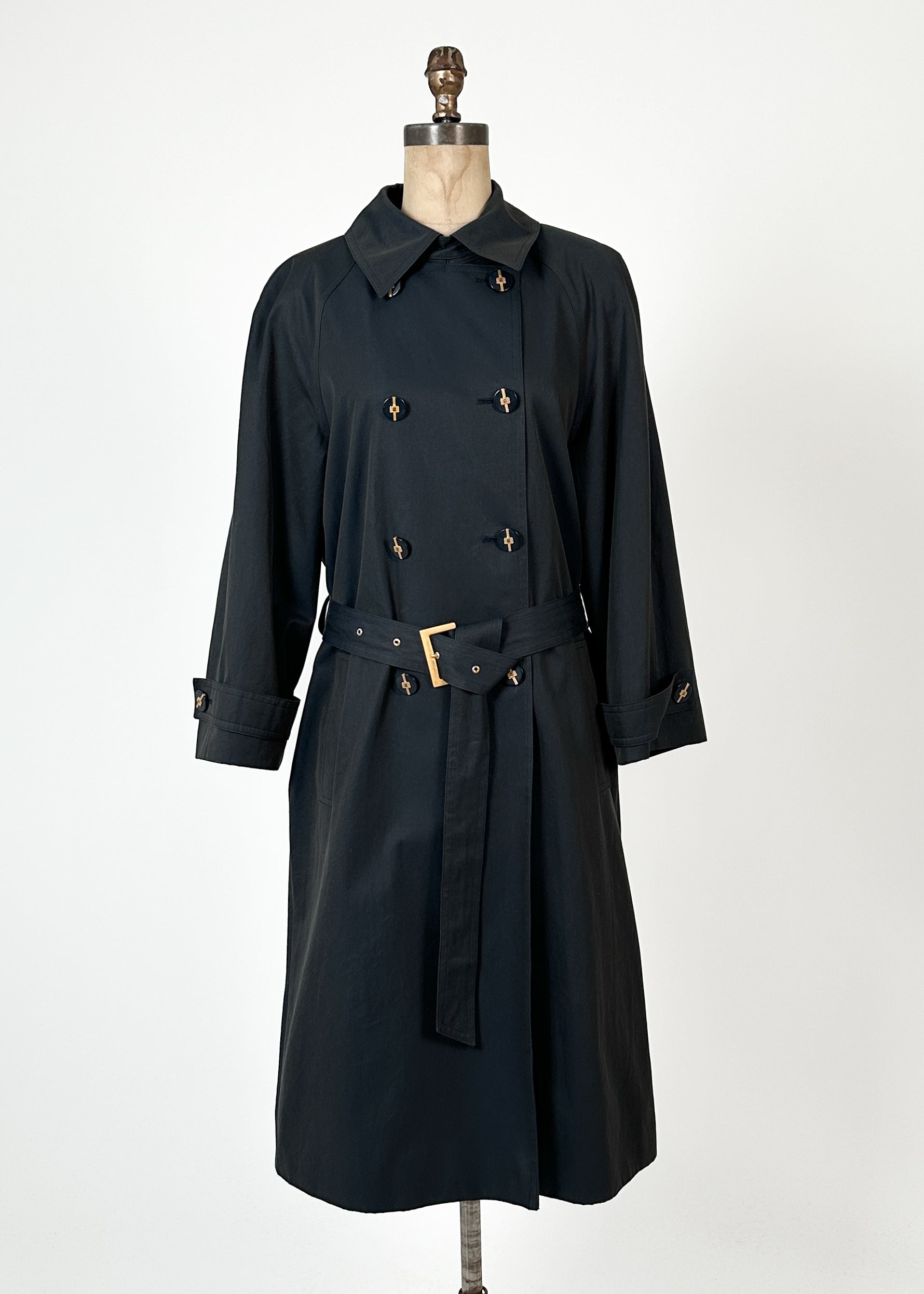 Vintage Louis Féraud Black Trench Coat