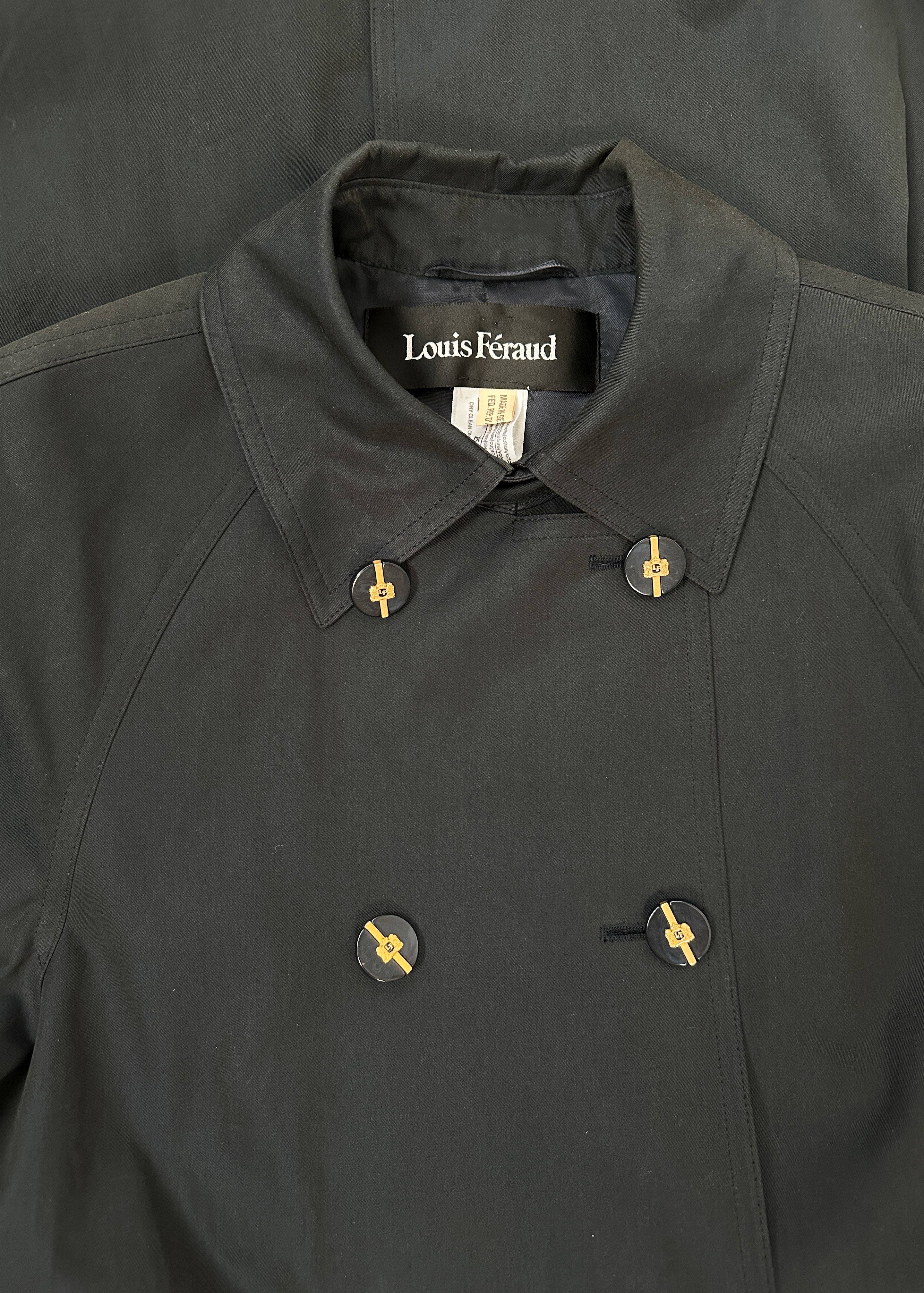 Vintage Louis Féraud Black Trench Coat